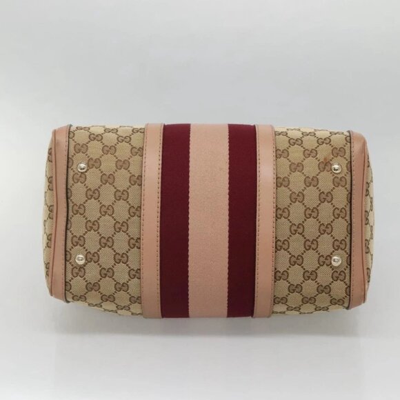 GUCCI GG Canvas Hand Bag 2way Beige Gold 247205 Auth BA5153 - Picture 7 of 16